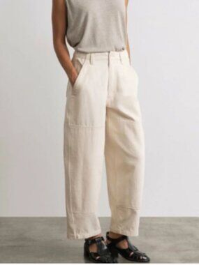 Ozma Jardin Pants Double Knee Patches in Putty (Cream) Sz XL